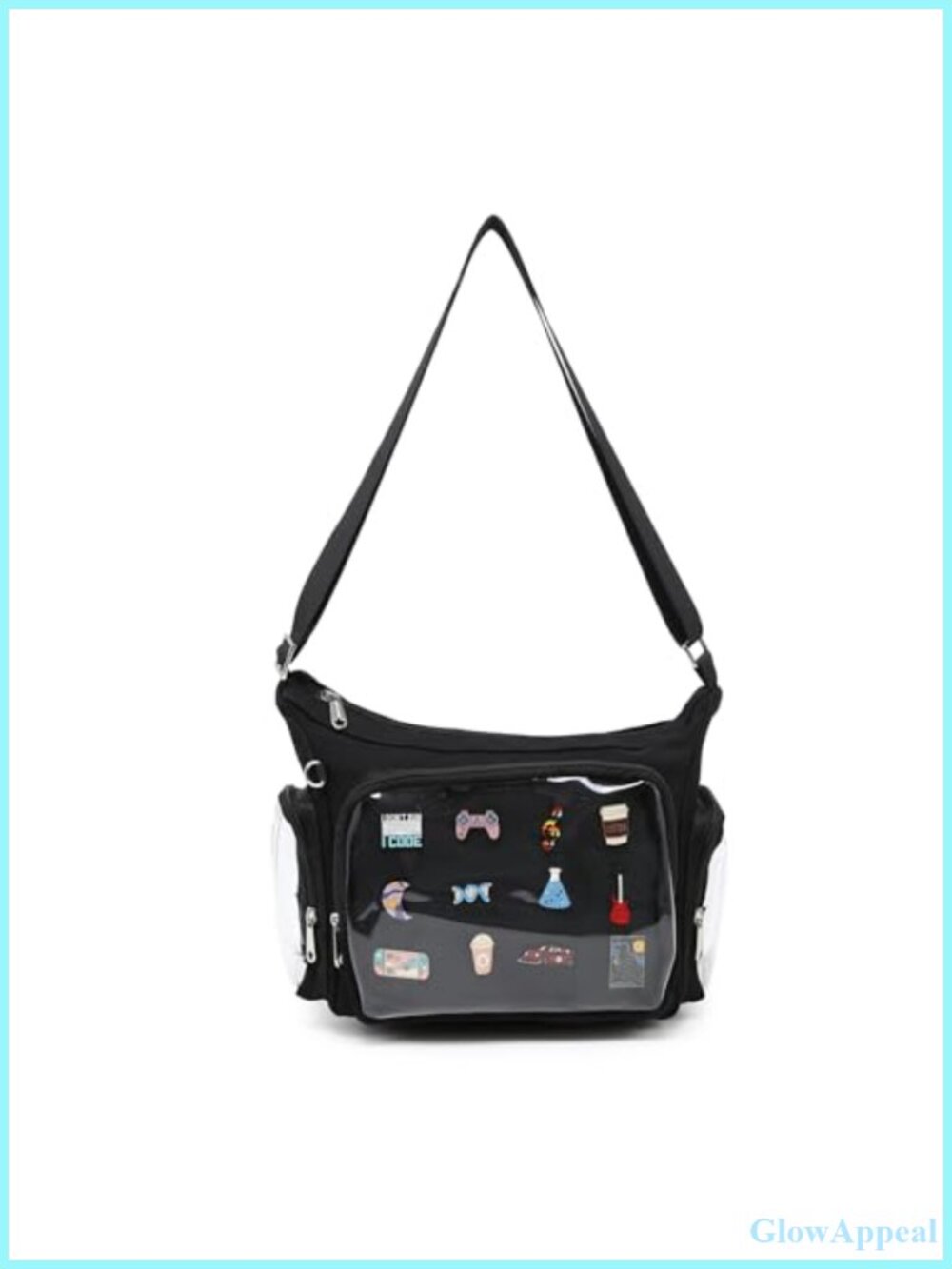 Canvas Ita Bag Crossbody Shoulder Bag Kawaii Anime Pin Display Medium